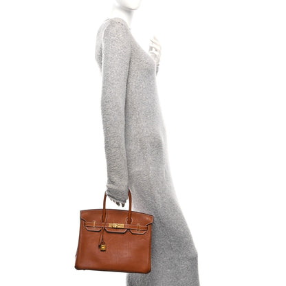 Hermes Natural Barenia Faubourg Birkin 30 Fauve 2 of 10