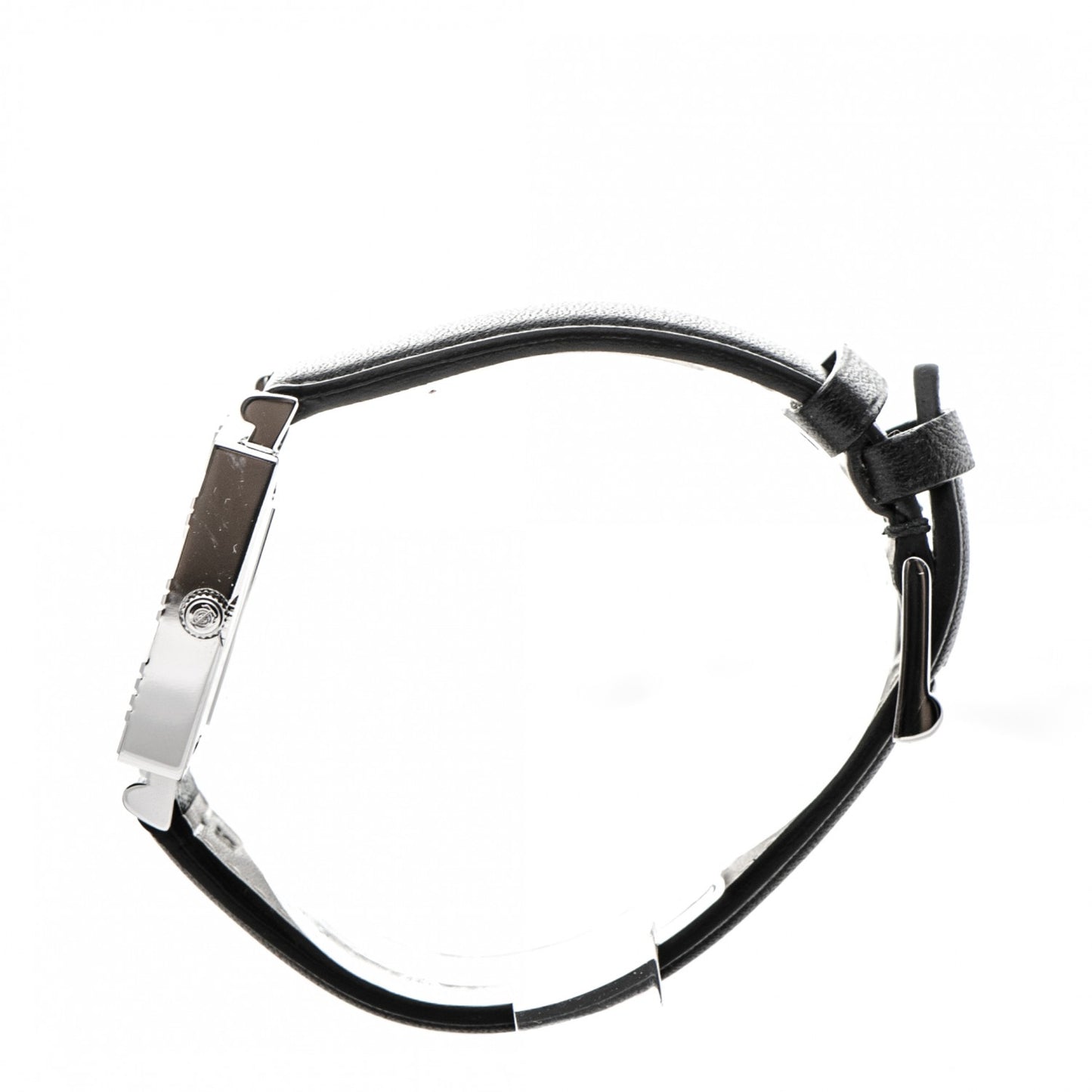 Sterling Silver Calfskin 27mm Atlas Square Quartz Watch