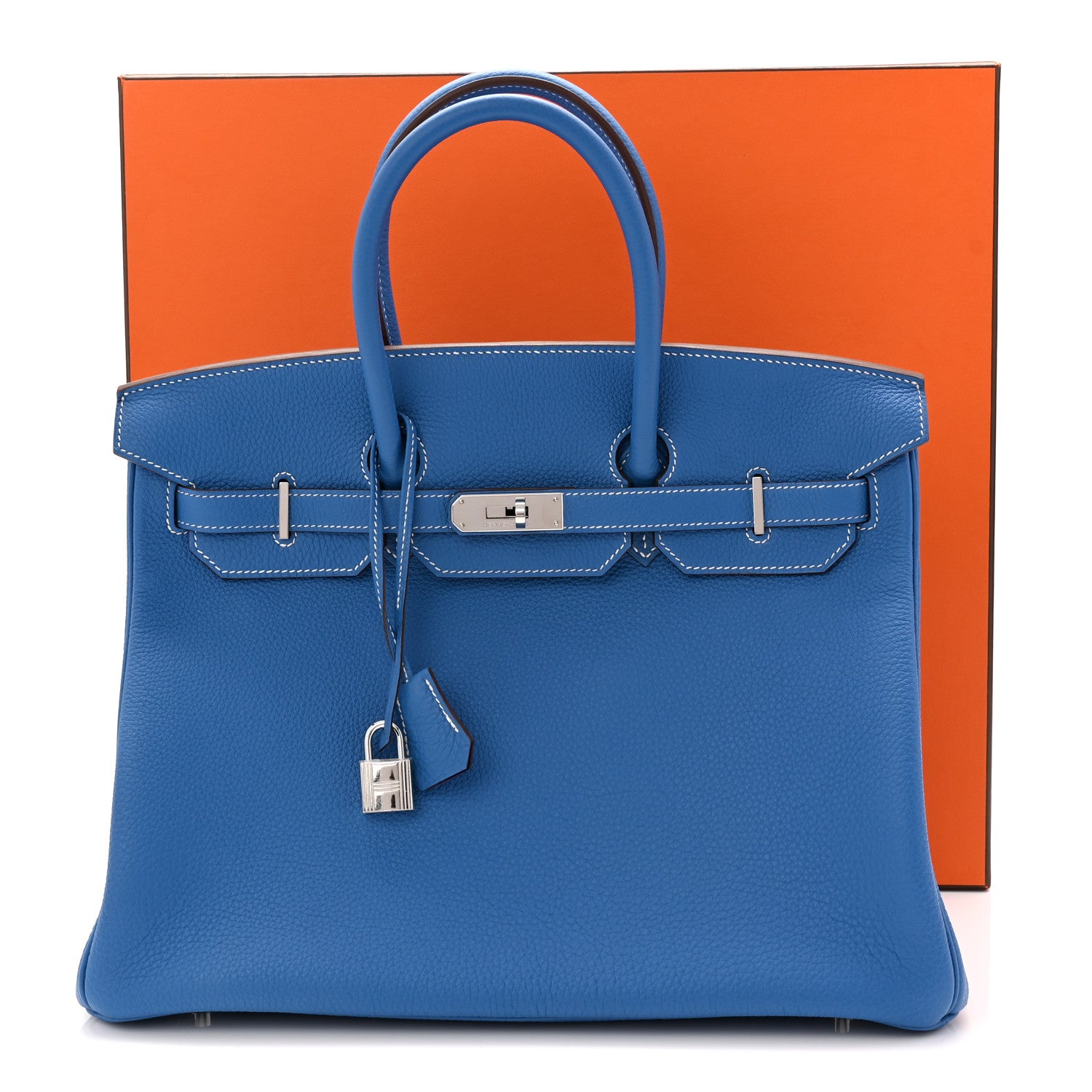 Hermes Togo Horseshoe Birkin 35 Mykonos Iris 11 of 11