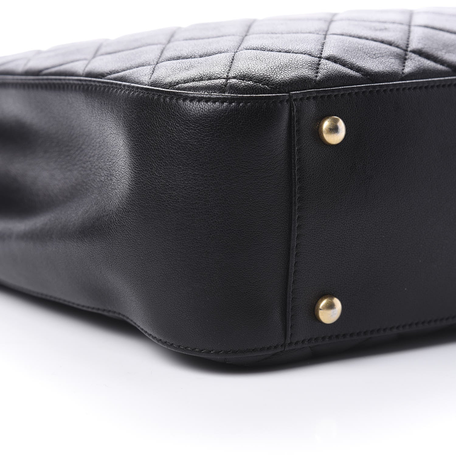 Chanel Lambskin Quilted Large Shopping Tote Black 10 of 13