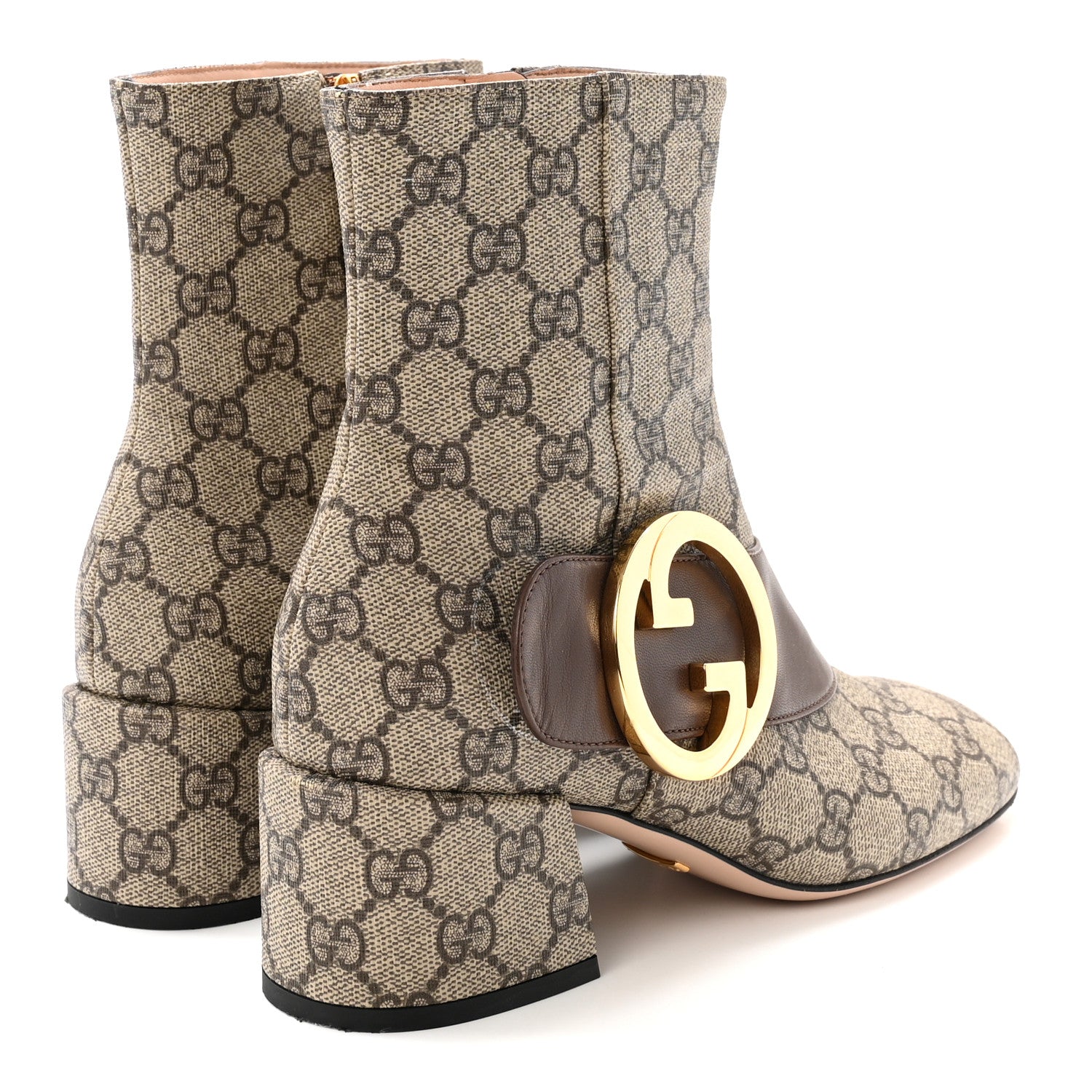 Gucci GG Supreme Monogram Malaga Kid Blondie 55mm Ankle Boots 37 Beige Ebony New Acero 5 of 10