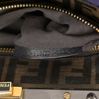 Fendi Goatskin Zucca Medium Peekaboo Iconic Satchel Purple 9 of 19
