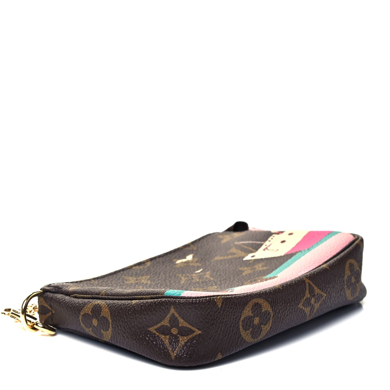 Louis Vuitton Monogram 2016 Christmas Animation Mini Pochette Accessories Rose Ballerine 7 of 9