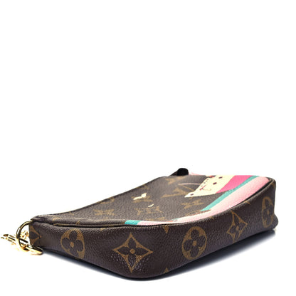 Louis Vuitton Monogram 2016 Christmas Animation Mini Pochette Accessories Rose Ballerine 7 of 9