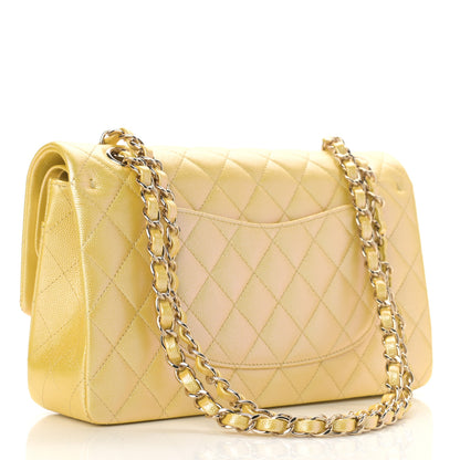 Chanel Iridescent Caviar Quilted Medium Double Flap Yellow 3 of 13