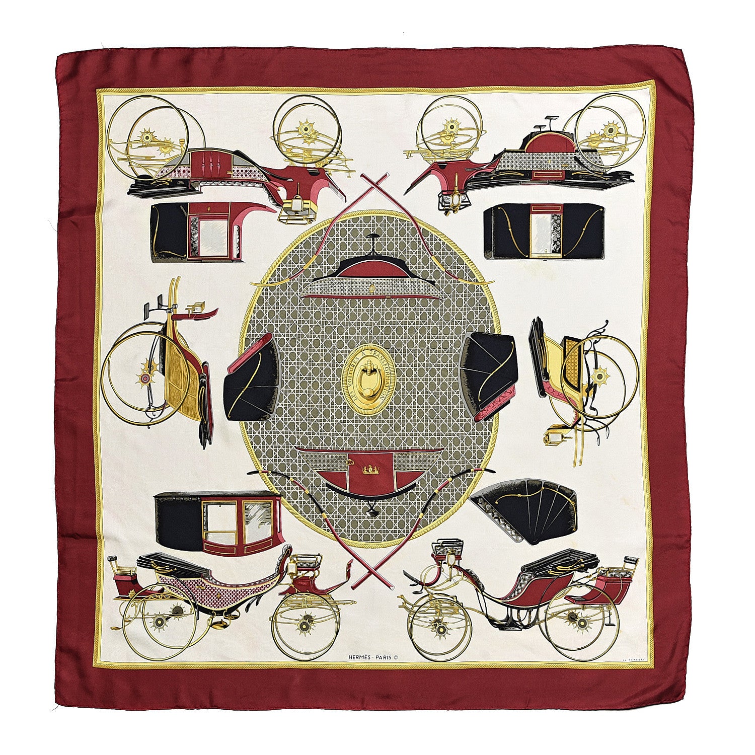 Hermes Silk Les Voitures A Transformation Scarf 90 2 of 7