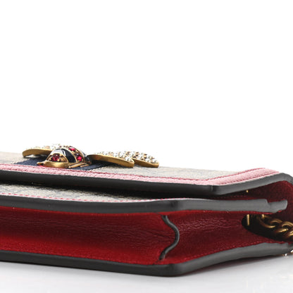 Gucci GG Supreme Monogram Web Queen Margaret Chain Wallet Red 9 of 10