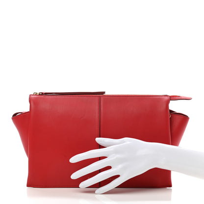 Celine Supple Natural Calfskin Tri-Fold Clutch Coquelicot 2 of 10