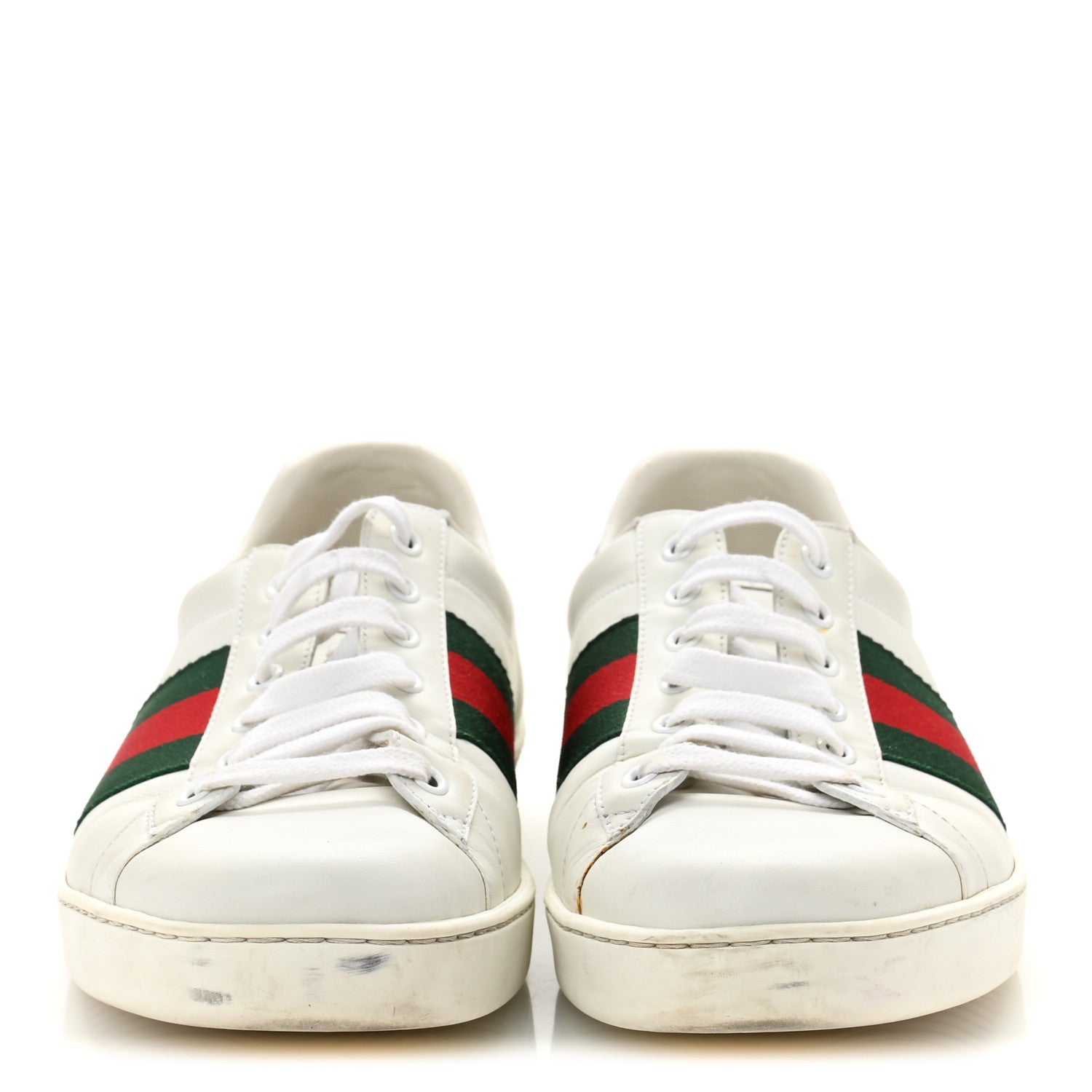 Gucci Calfskin Crocodile Web Mens Ace Sneakers 9 White Green 3 of 11