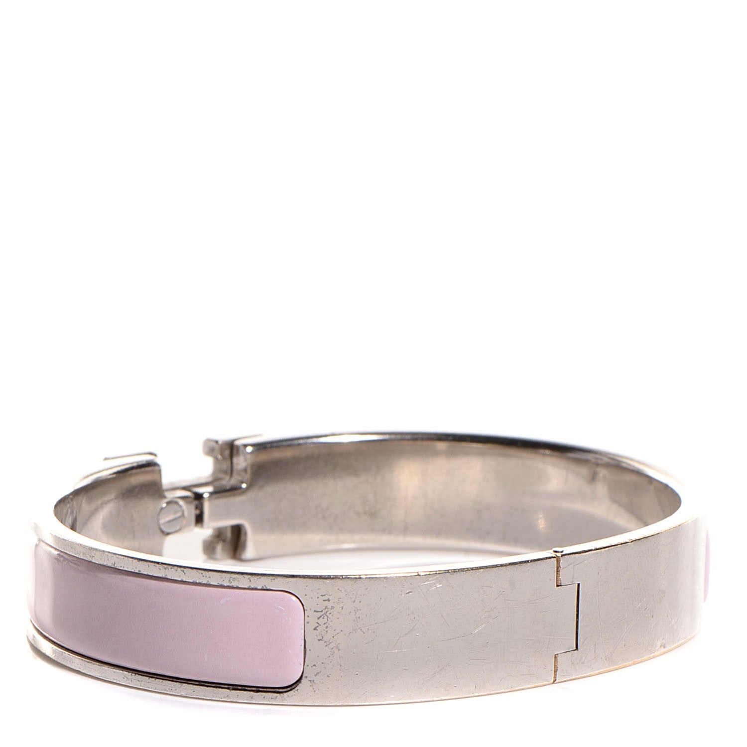 Hermes Enamel Narrow H Bracelet GM Pink 3 of 5