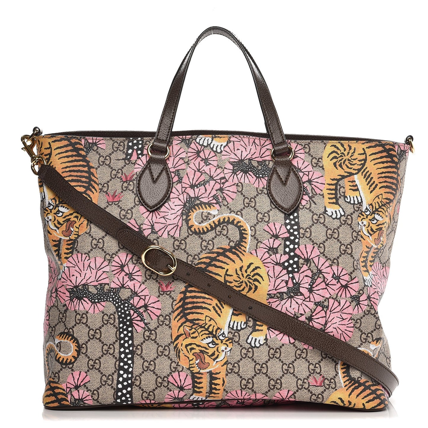 Soft GG Supreme Monogram Bengal Medium Crossbody Tote Beige Pink