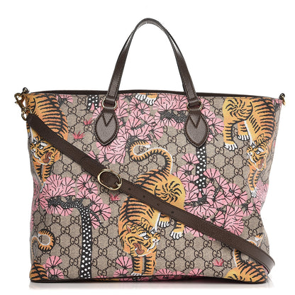 Gucci Soft GG Supreme Monogram Bengal Medium Crossbody Tote Beige Pink 1 of 8