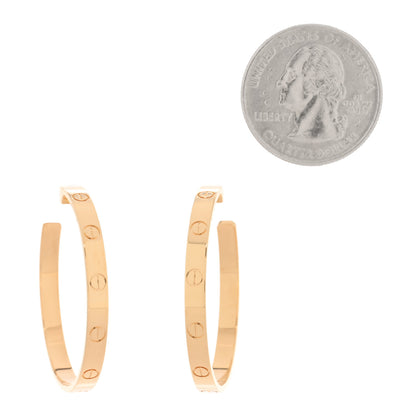 Cartier 18K Yellow Gold Large LOVE Hoop Earrings 2 of 5