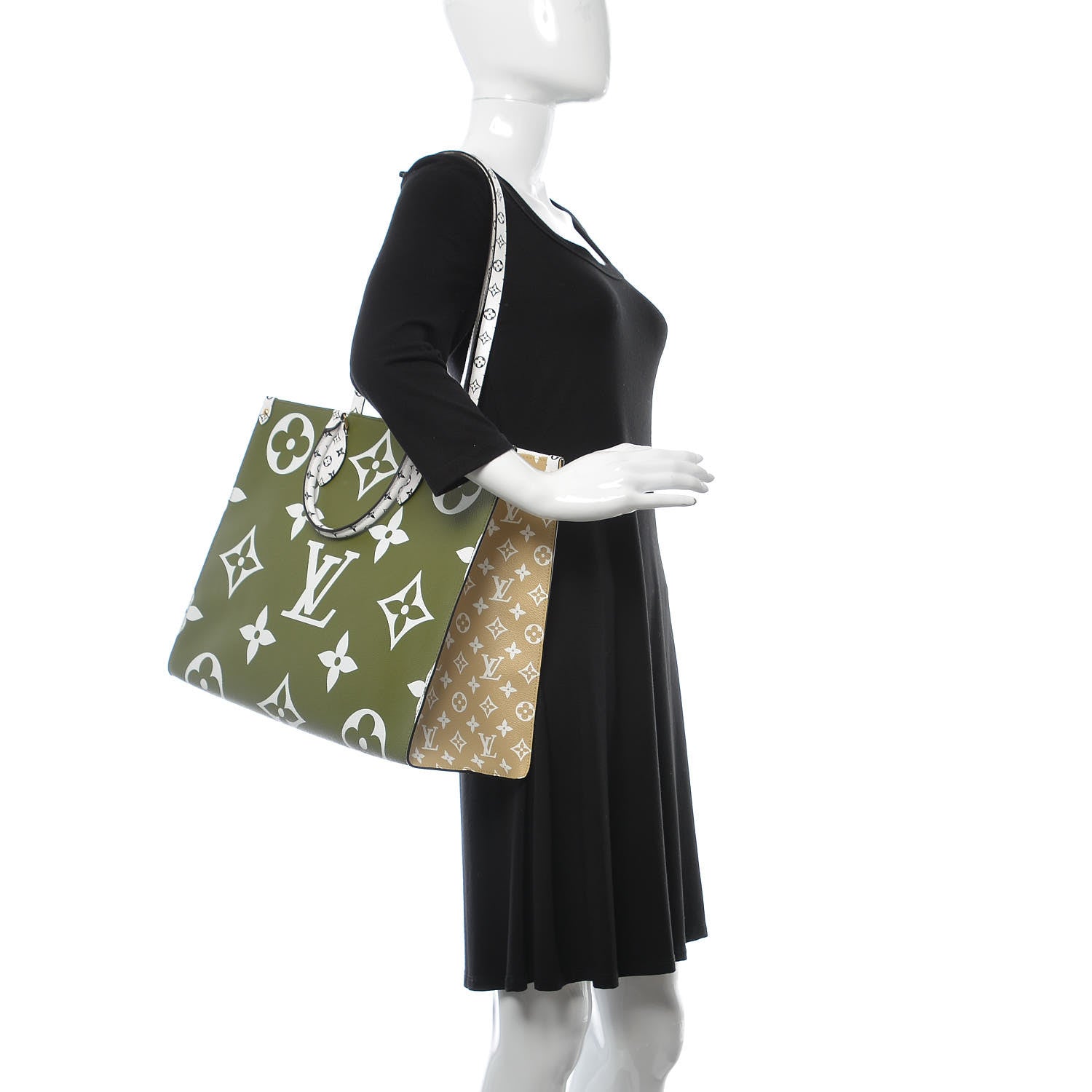 Louis Vuitton Monogram Giant Onthego GM Kaki Beige 2 of 11