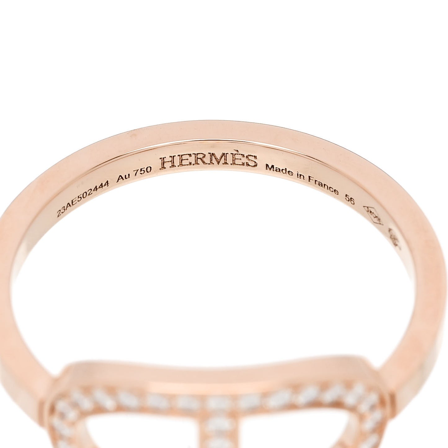 18K Rose Gold Diamond MM Chaine d'Ancre Contour Ring 56 7.75