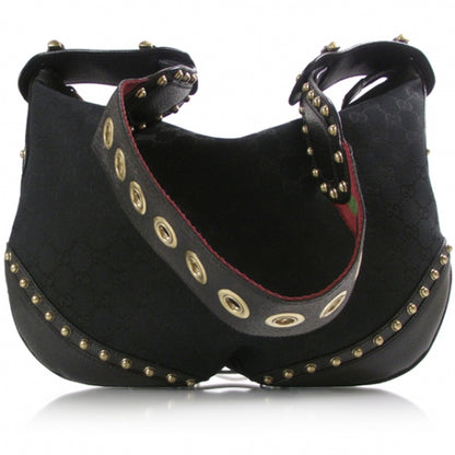 Gucci Monogram Borchie Monogram Studded Hobo Black 1 of 11