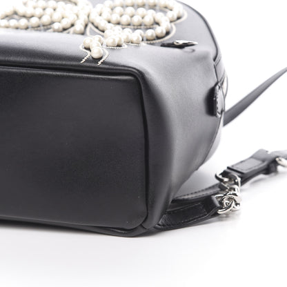 Fendi Vitello Liberty Pearl Romantic Bow Mini Backpack Black 9 of 9