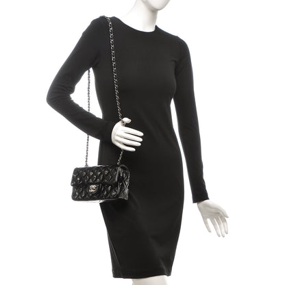 Chanel Patent Calfskin Quilted Mini Rectangular Flap Black 2 of 9