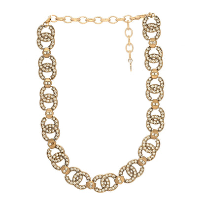 Chanel Crystal CC Chain Choker Necklace Gold 3 of 6