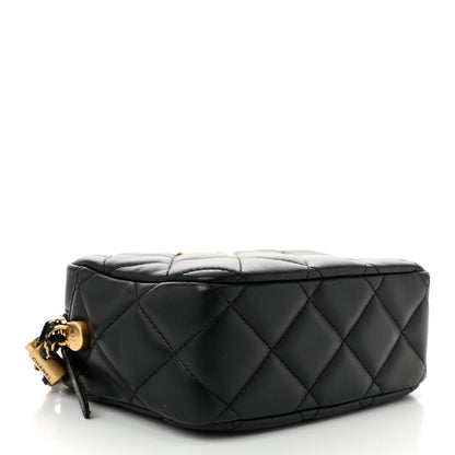Chanel Lambskin Quilted Pearl Chain Camera Case Black 3 of 10