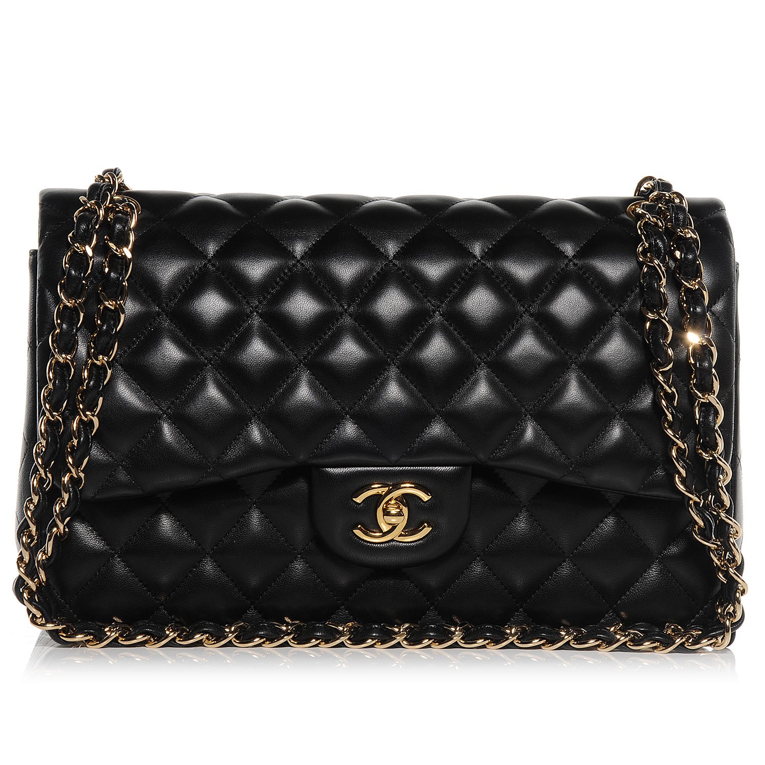 Chanel Lambskin Jumbo Double Flap Black 1 of 8
