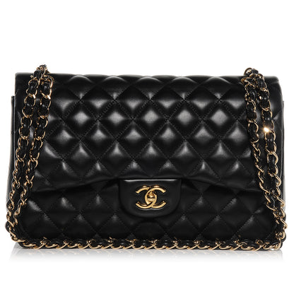 Chanel Lambskin Jumbo Double Flap Black 1 of 8