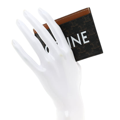 Celine Triomphe Canvas Card Holder Tan 2 of 9