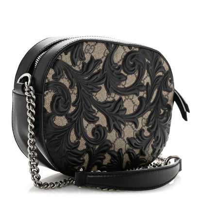 Gucci GG Supreme Monogram Arabesque Mini Chain Shoulder Bag Beige Black 3 of 11