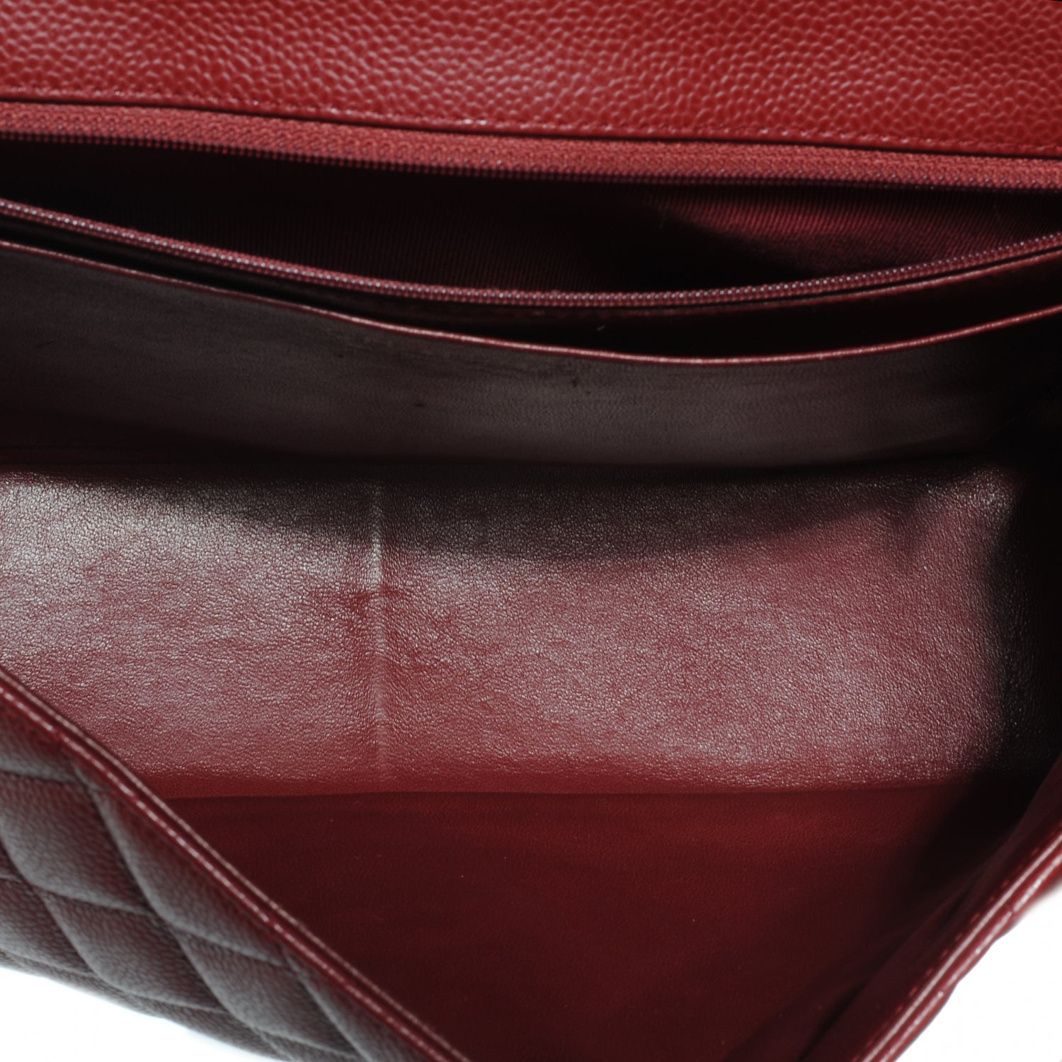 Chanel Caviar Jumbo Single Flap Red 6 of 8