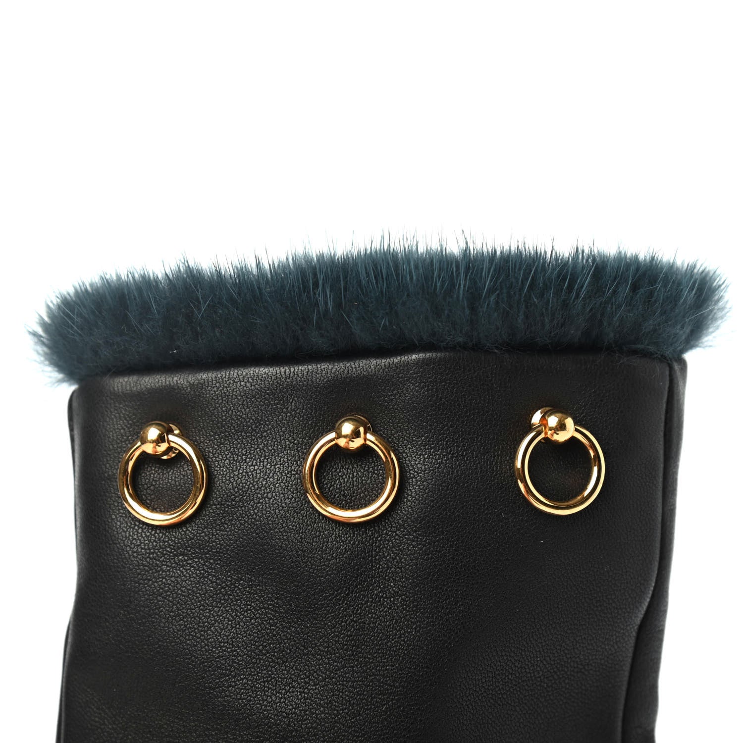 Hermes Lambskin Mink Gloves 8 Black 4 of 4