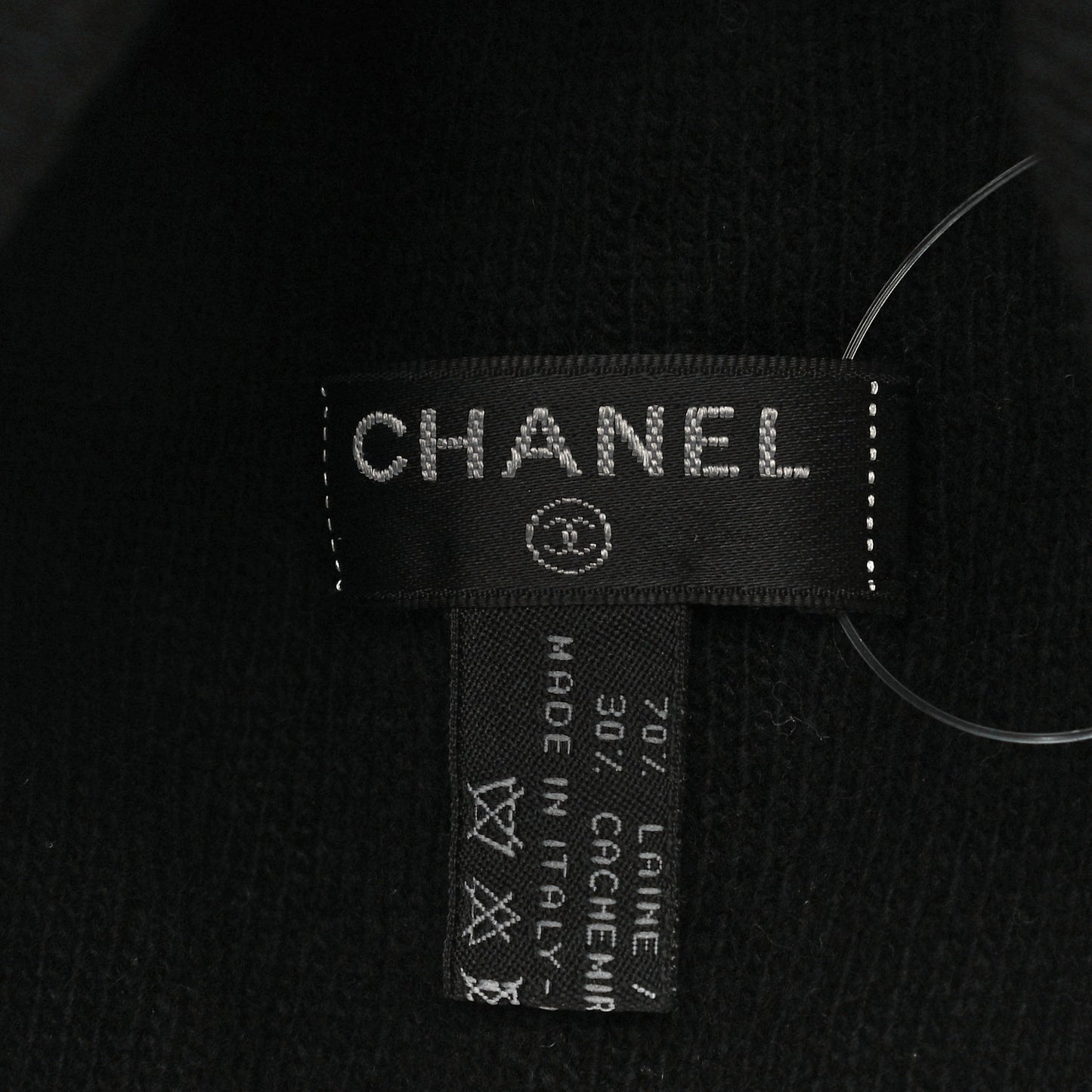 Cashmere Logo Beanie Hat Black Light Grey