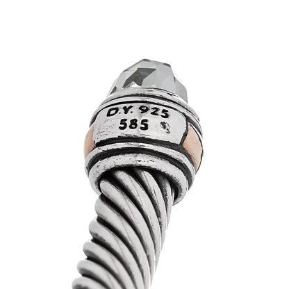 David Yurman Sterling Silver 14K Yellow Gold Prasiolite 5mm Cable Classics Bracelet 4 of 4