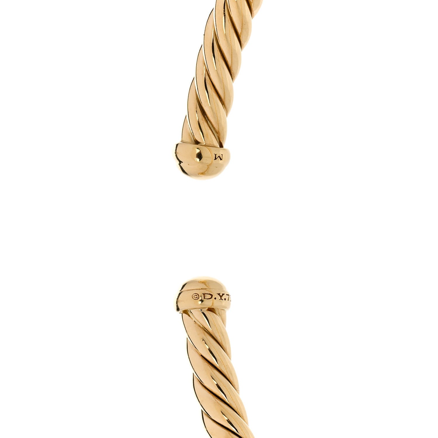 David Yurman 18K Yellow Gold 4mm Cablespira Bracelet 3 of 3