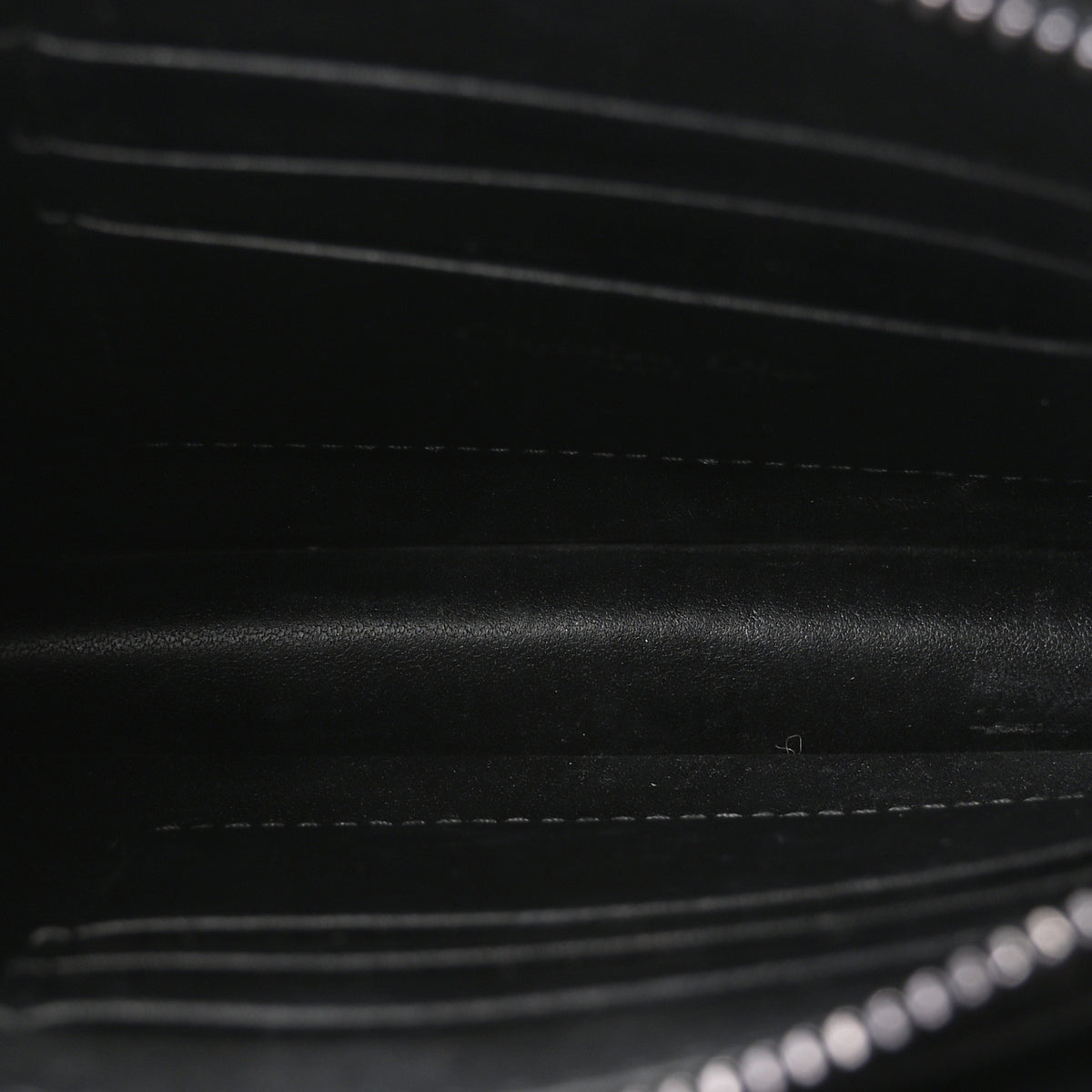 Calfskin Macrocannage Diamond Caro Zipped Pouch With Chain Black