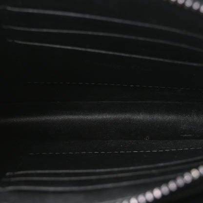Christian Dior Calfskin Macrocannage Diamond Caro Zipped Pouch With Chain Black 5 of 12