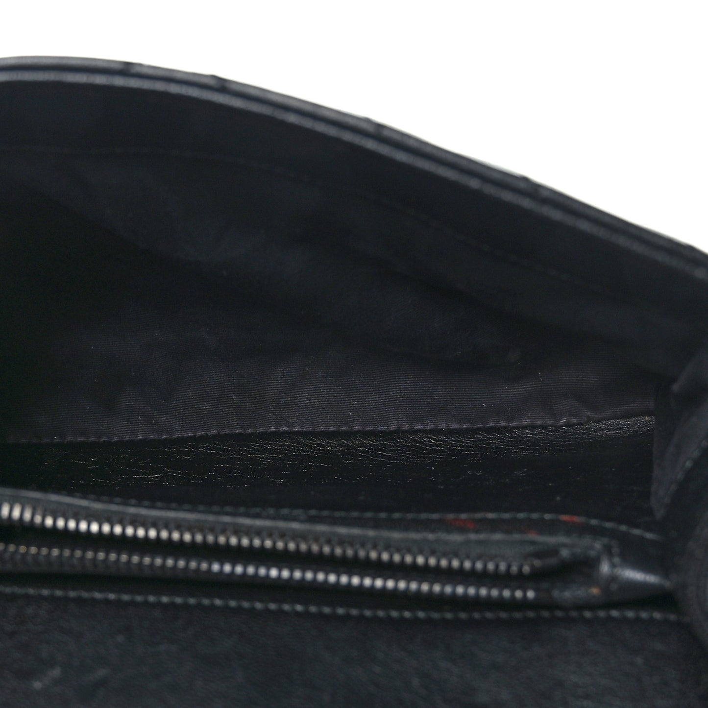 Sheepskin Matelasse Chevron Monogram Monochrome Medium College Bag Black
