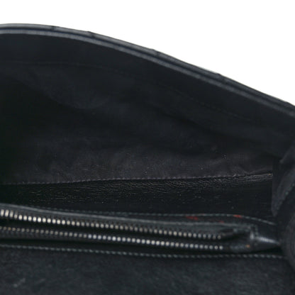Saint Laurent Sheepskin Matelasse Chevron Monogram Monochrome Medium College Bag Black 5 of 9