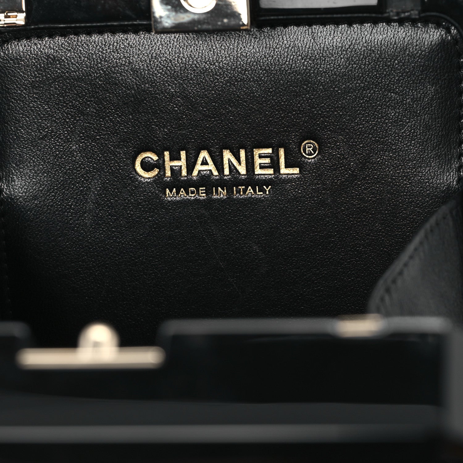 Chanel Plexiglass Perfume Bottle Clutch Black 6 of 11