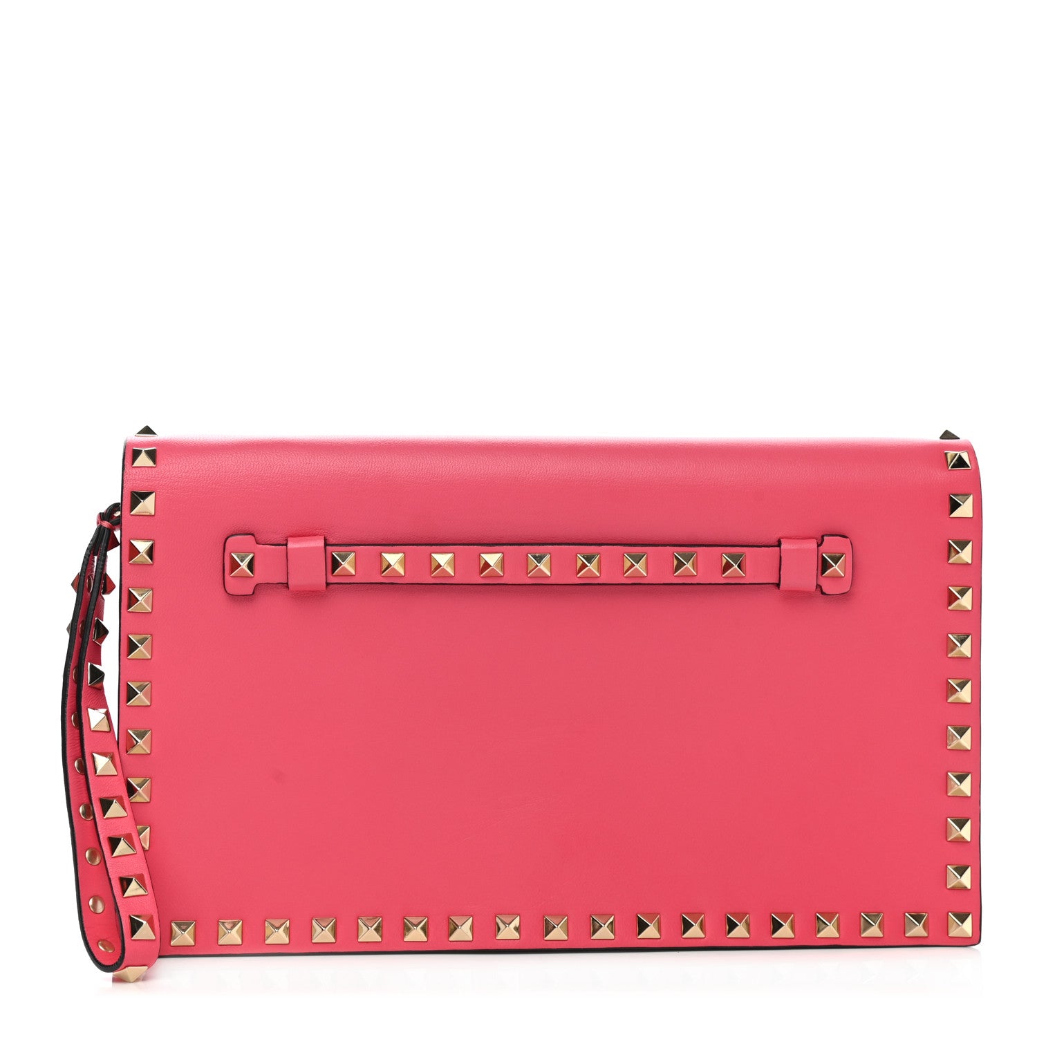 Valentino Garavani Nappa Rockstud Wristlet Clutch Deep Rose 1 of 5