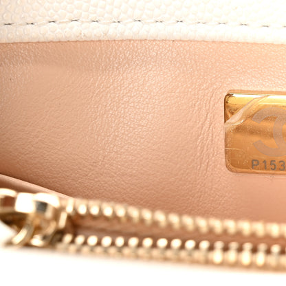 Chanel Caviar Quilted Small Chain Coco Handle Flap White 7 of 11