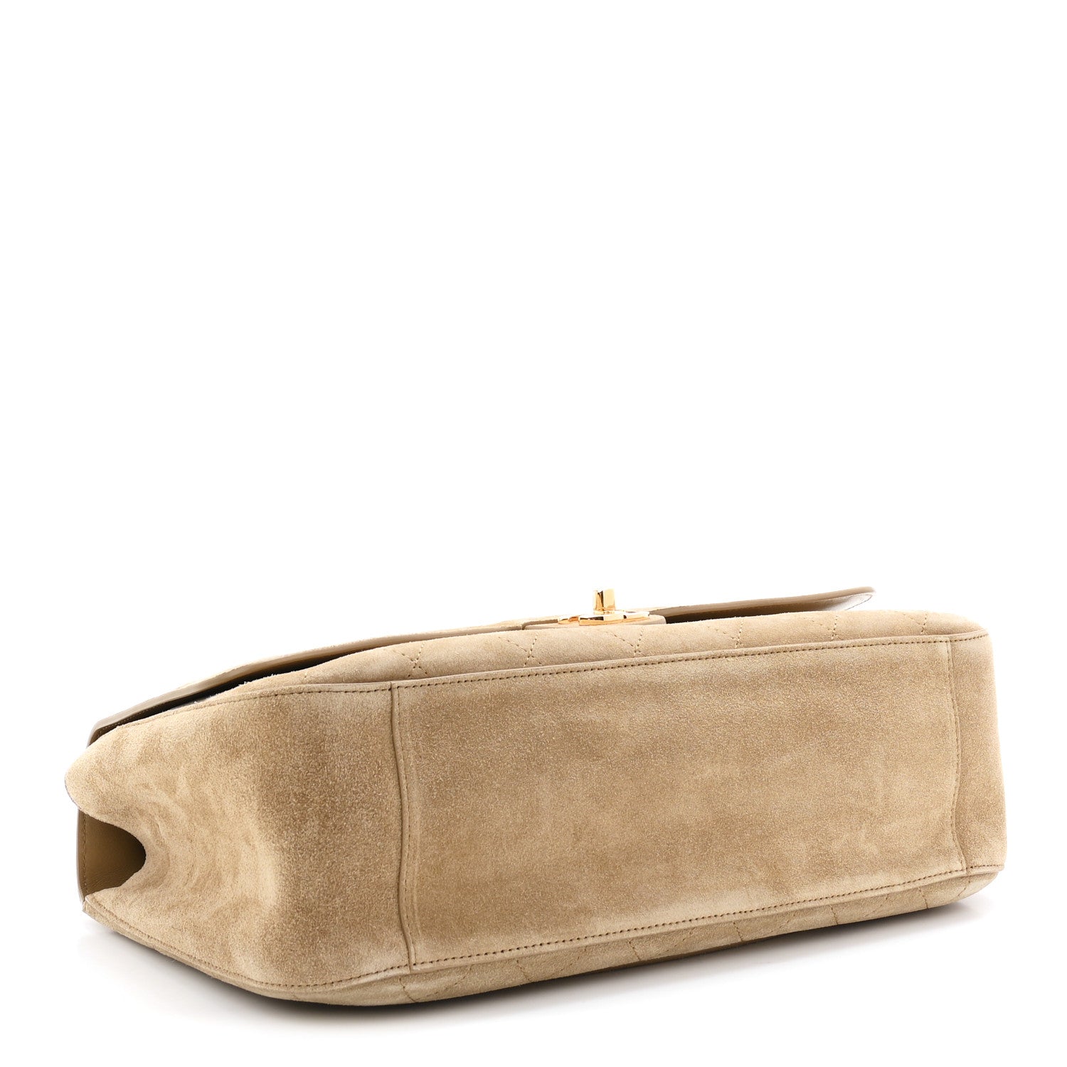 Chanel Suede Calfskin Small Souplissimo Maxi Flap Dark Beige 4 of 11