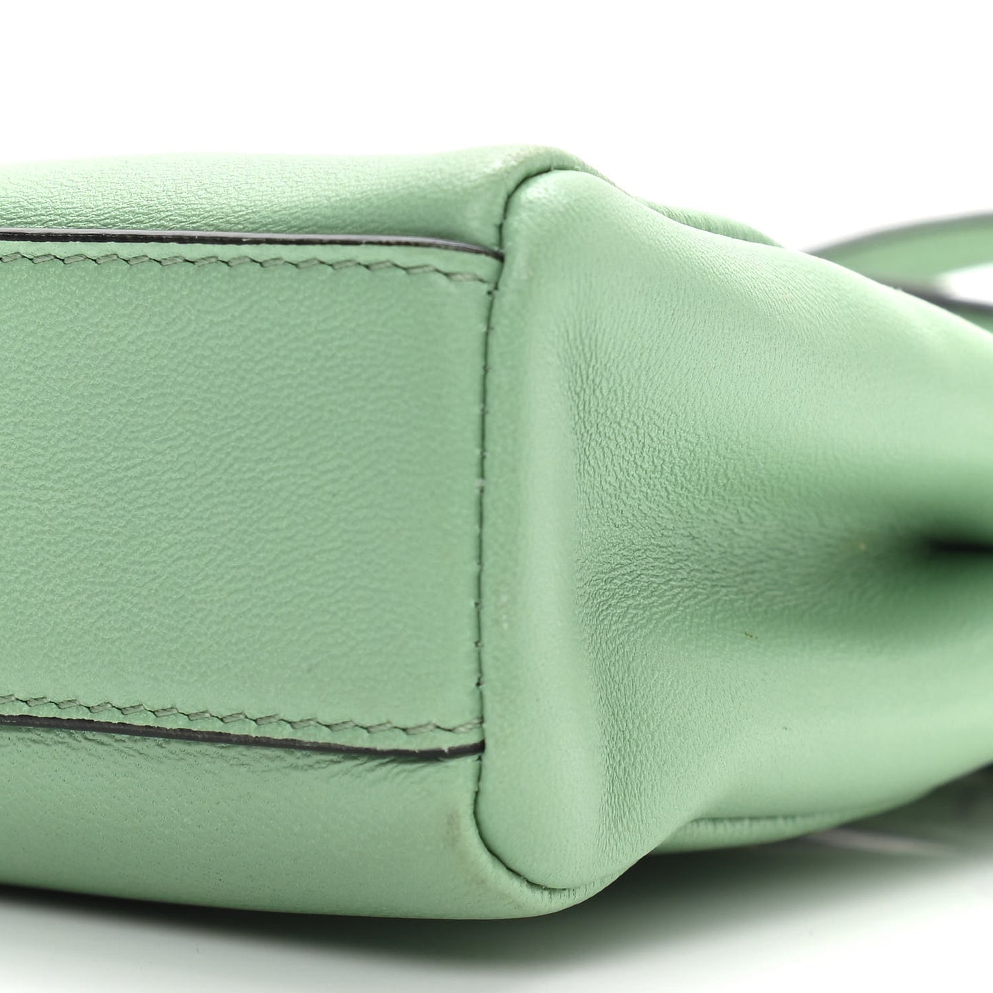 Shiny Nappa Micro Peekaboo Iconic Satchel Verde Acqua