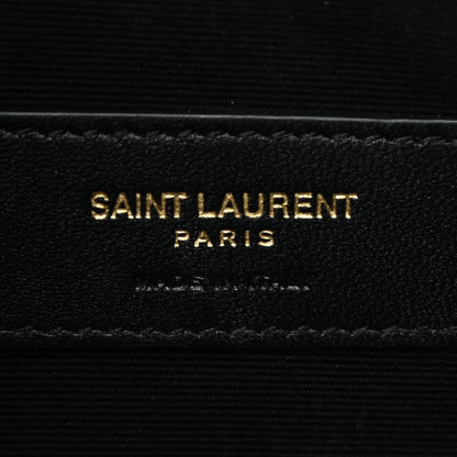 Saint Laurent Grain De Poudre Chevron Monogram Large Bill Pouch Black 5 of 6