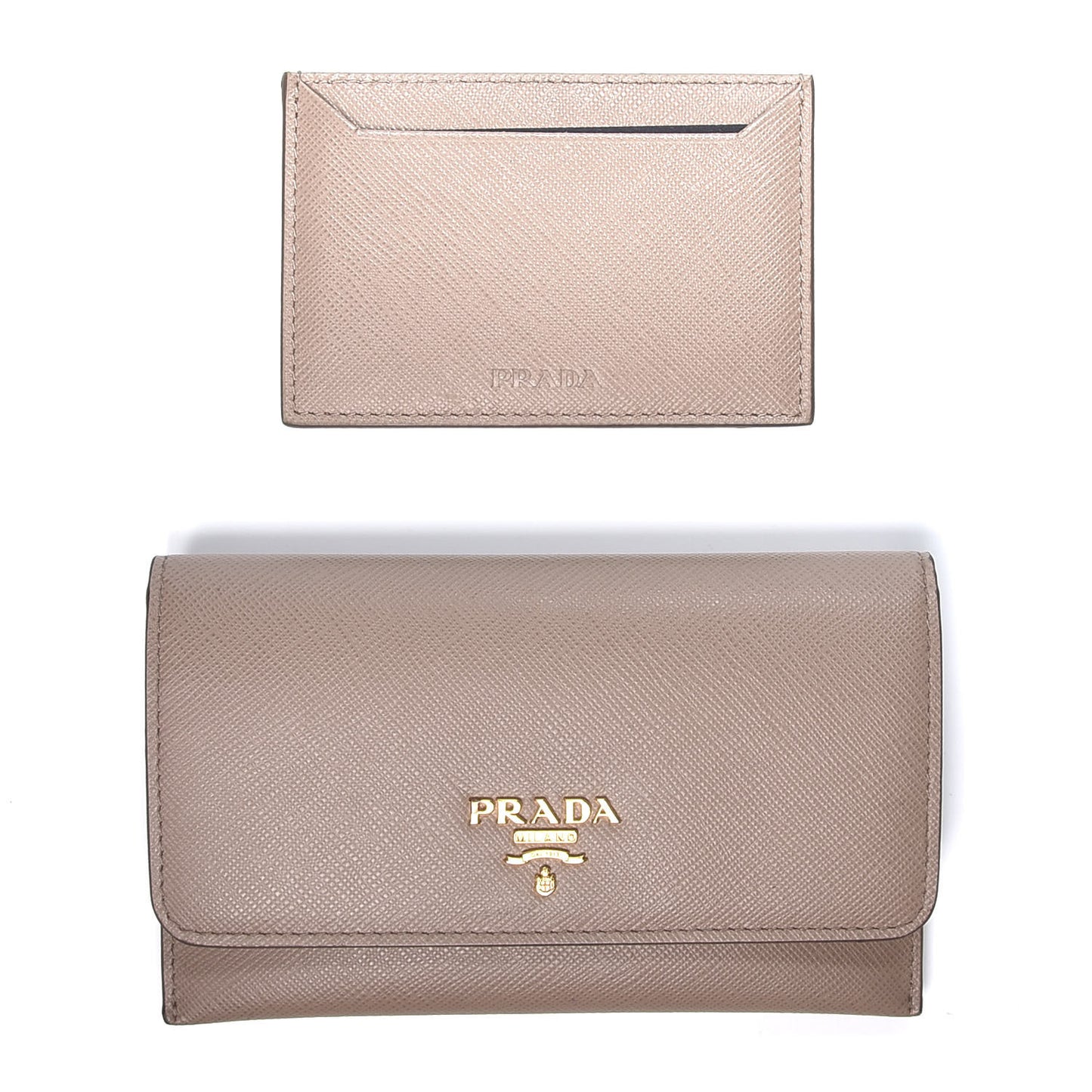 Saffiano Metal Flap Card Holder Cammeo