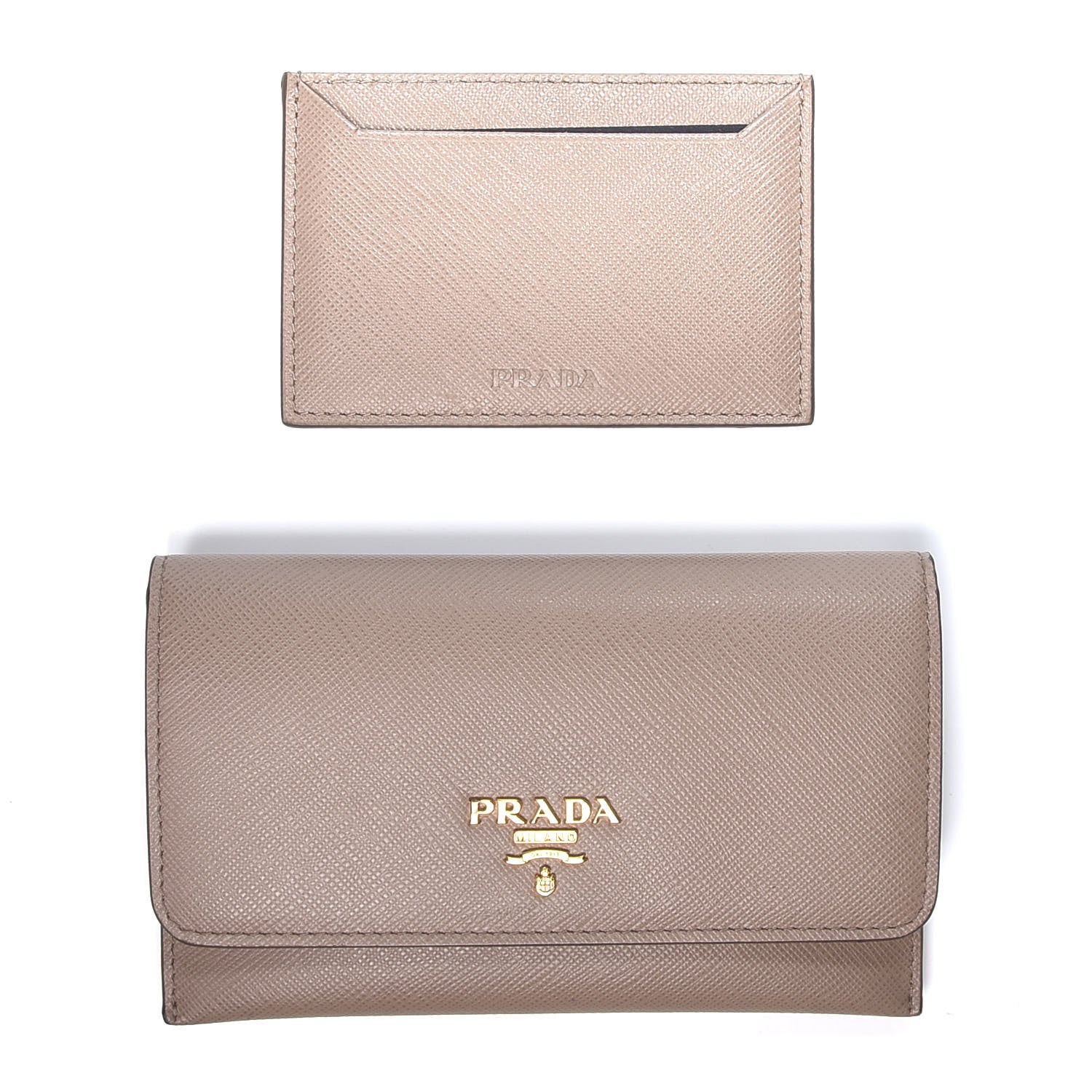 Prada Saffiano Metal Flap Card Holder Cammeo 4 of 16