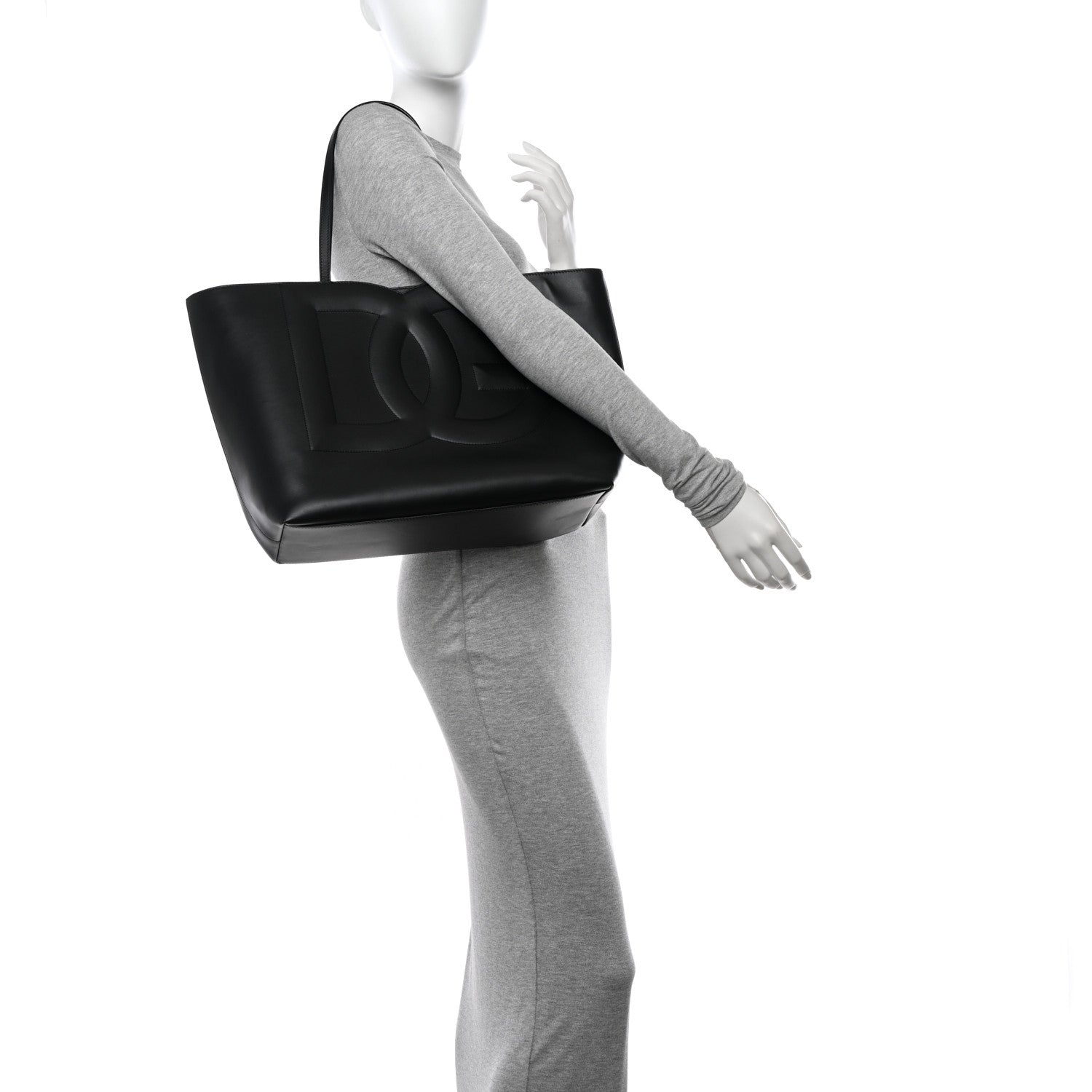 Dolce & Gabbana Calfskin DG Logo Shopper Tote Black 2 of 9