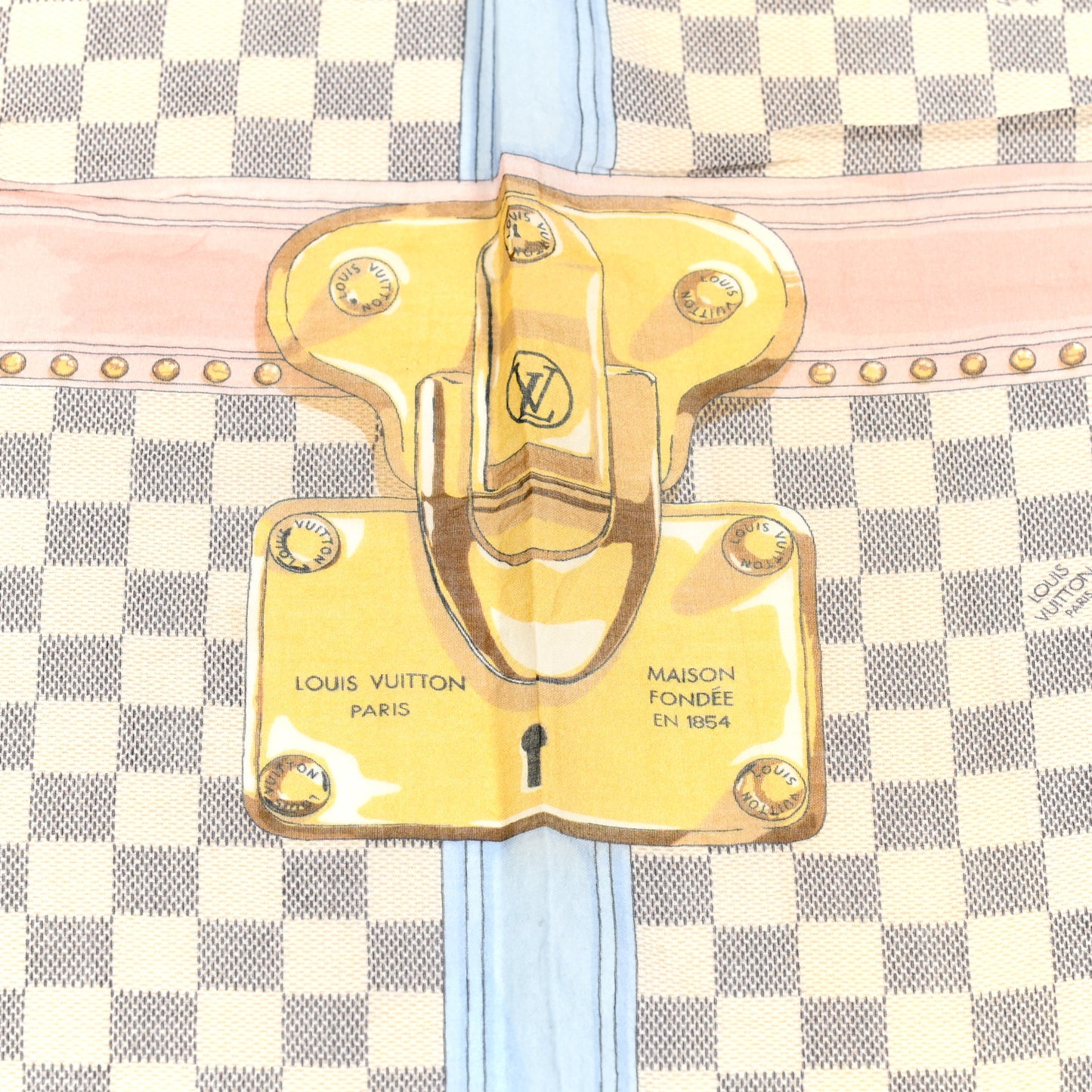 Cotton Damier Azur Summer Trunk Bandana Scarf