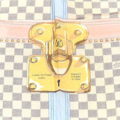 Louis Vuitton Cotton Damier Azur Summer Trunk Bandana Scarf 4 of 5