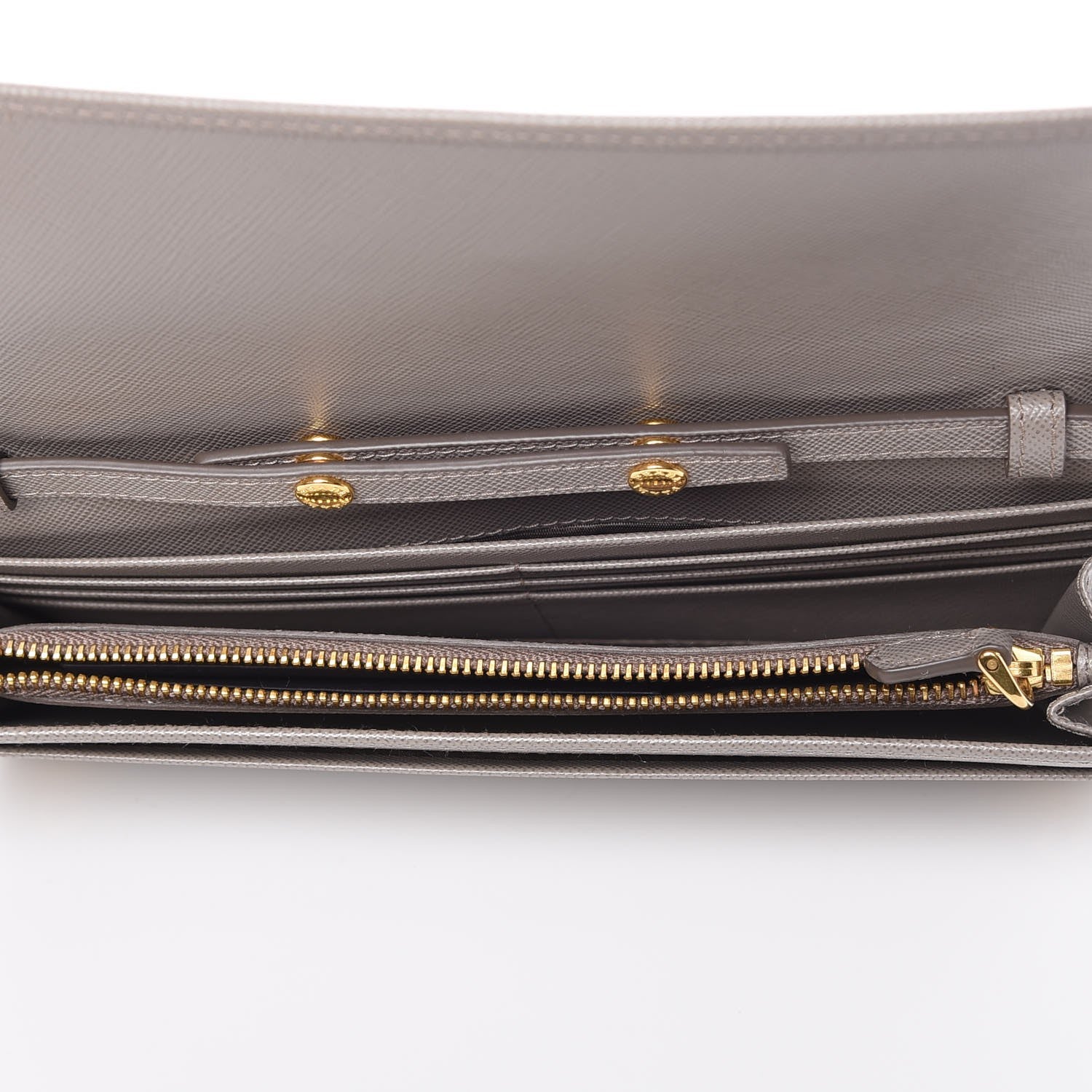 Prada Saffiano Metal Oro Chain Wallet Argilla 5 of 7