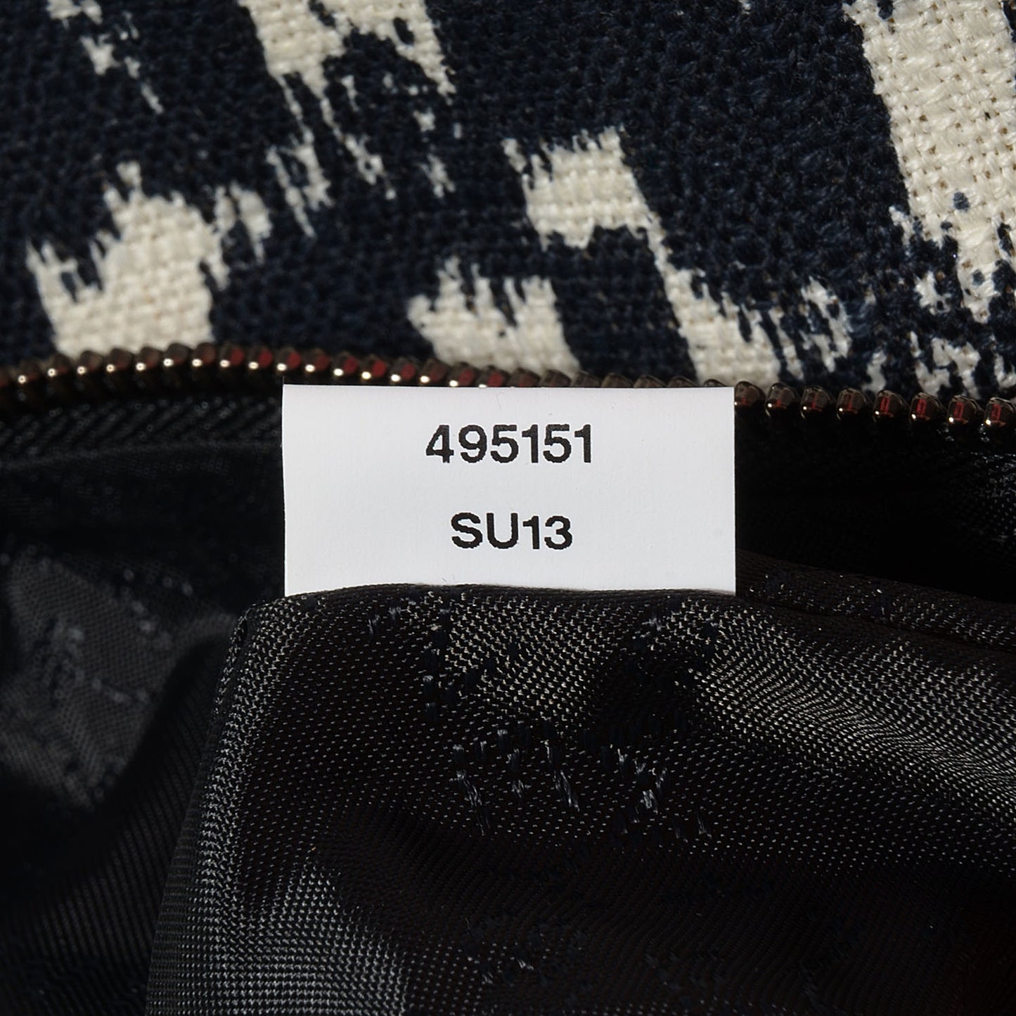 Linen Leopard Small Falabella Tote Navy